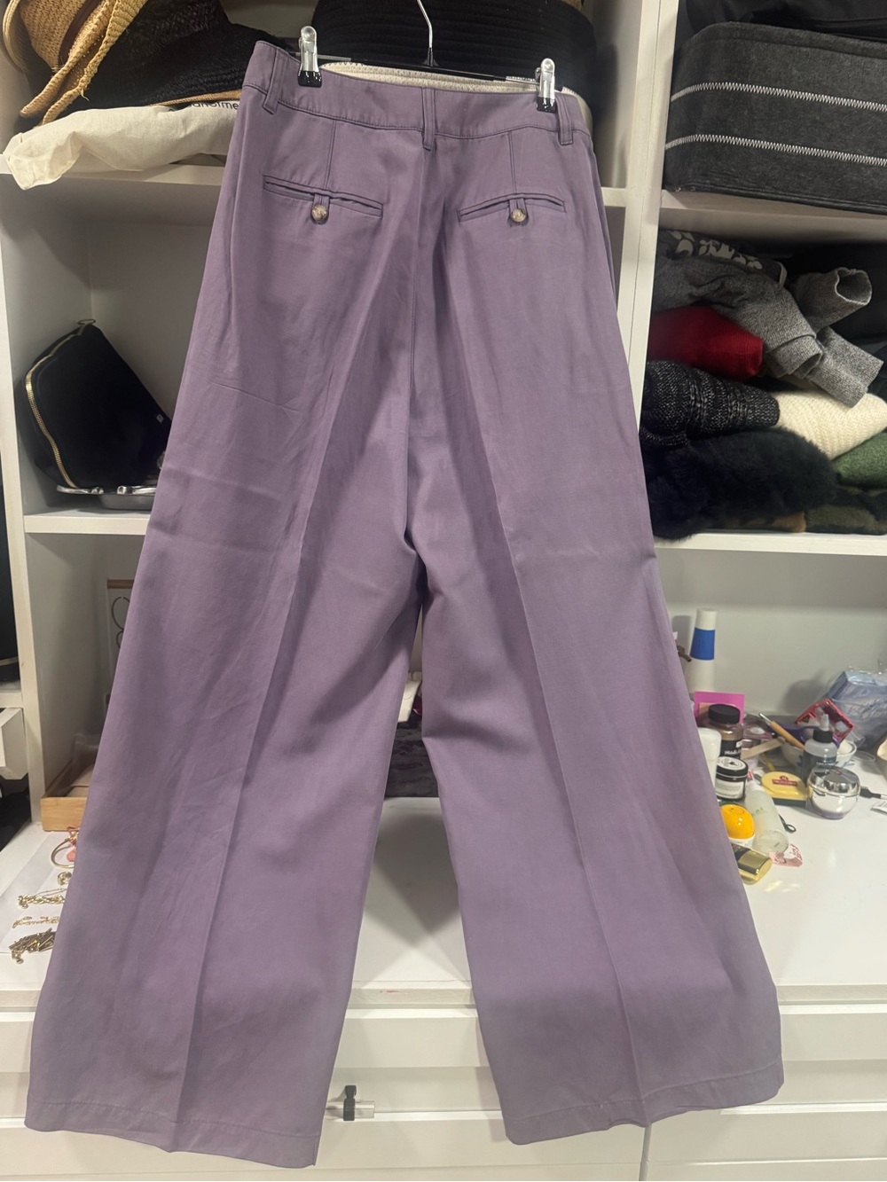 Madewell Lavender Wide Leg High Rise Pants Size 6 Casual Chic - Picture 4 of 6